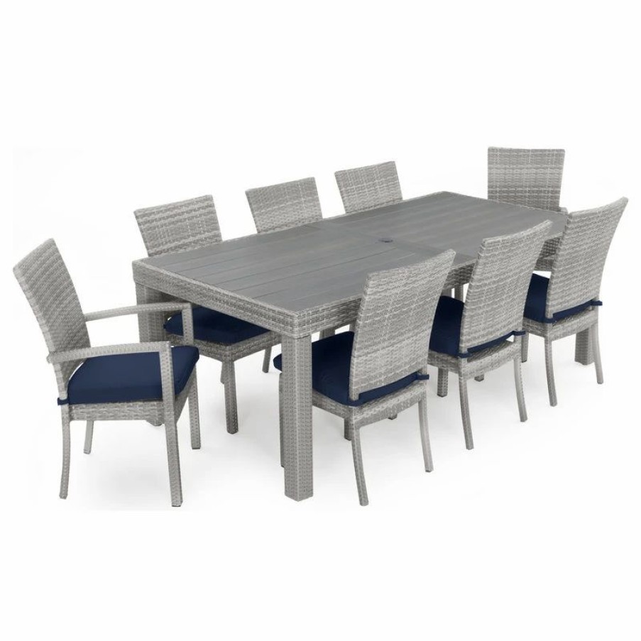 Outdoor Dining Furniture * | Cannes 9-Piece Outdoor Dining Set By Rst Brands, Navy Blue