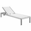 Outdoor Chairs * | Lexmod Shore Outdoor Aluminum Mesh Chaise, Silver White