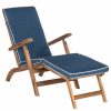 Outdoor Chairs * | Safavieh Palmdale Outdoor Lounge Chair, Teak Brown, Navy