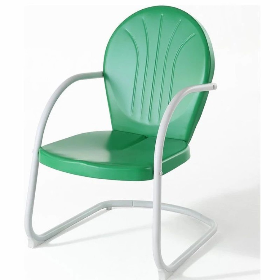 Outdoor Chairs * | Crosley Griffith Metal Patio Chair In Grasshopper Green