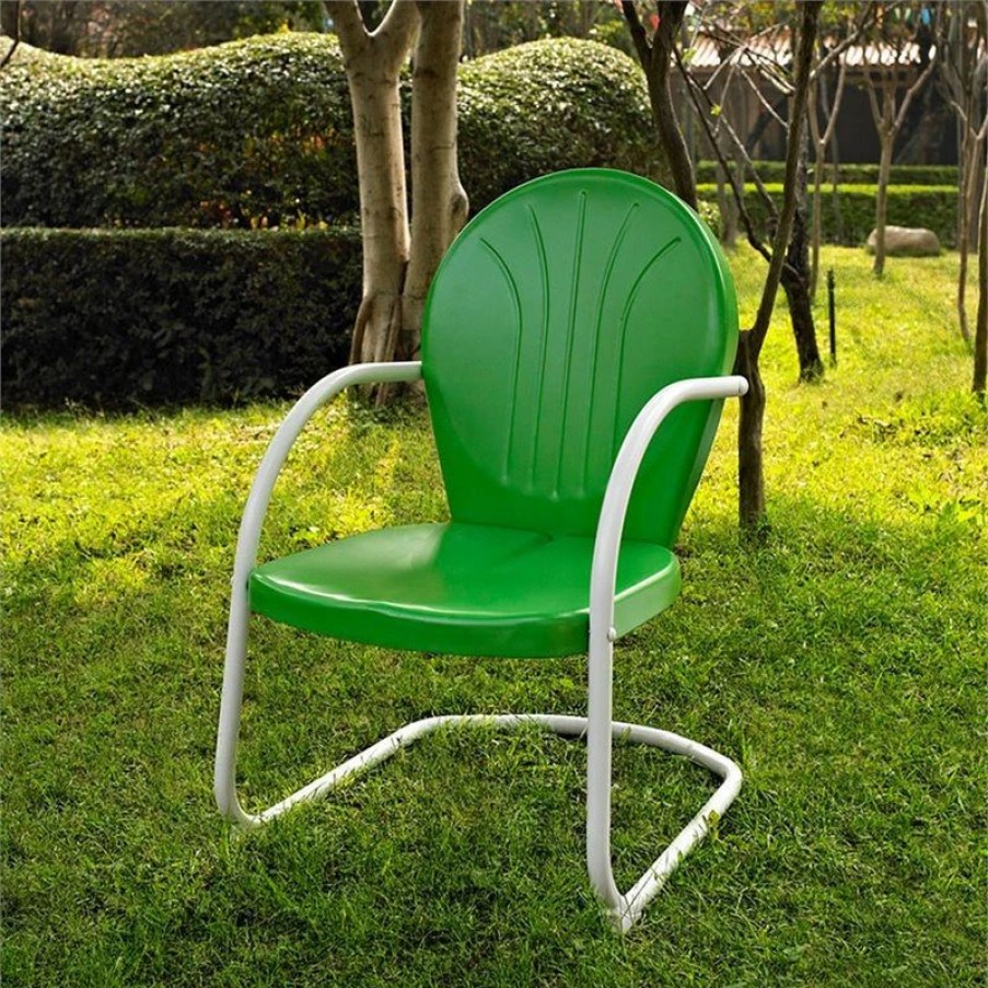 Outdoor Chairs * | Crosley Griffith Metal Patio Chair In Grasshopper Green