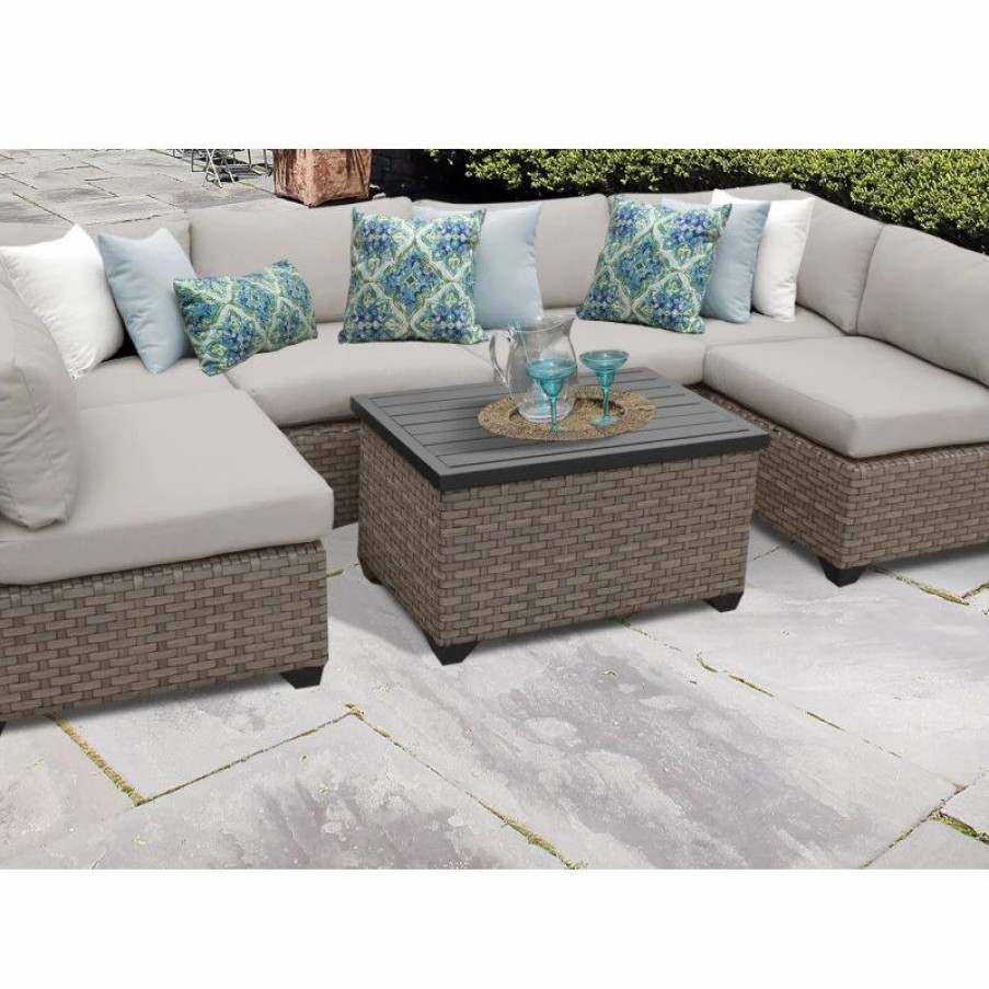 Outdoor Lounge Furniture * | Tkclassics Monterey 7 Piece Outdoor Wicker Patio Furniture Set 07A