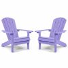 Outdoor Chairs * | Yefu Adirondack Chairs, Set Of 2, Plastic Weather Resistant, Outdoor Chairs, Purple