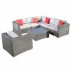 Outdoor Lounge Furniture * | Gdfstudio Gdf Studio 7-Piece Francisco Outdoor Wicker Seating Sectional Set With Cushions,