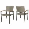 Outdoor Chairs * | Gdfstudio Gdf Studio Emma Outdoor Wicker Dining Chair With Aluminum Frame, Gray, Set Of 2