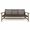 Outdoor Lounge Furniture * | Gdfstudio Marcia Outdoor Wood And Wicker Sofa, Mix Mocha/Natural Stained Finish