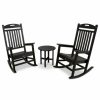 Outdoor Lounge Furniture * | Polywood Trex Outdoor Furniture Yacht Club Rocker 3-Piece Set, Charcoal Black