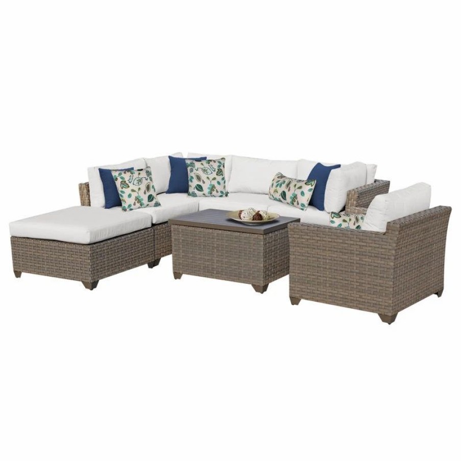 Outdoor Lounge Furniture * | Tkclassics Monterey 7 Piece Outdoor Wicker Patio Furniture Set 07D