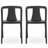 Outdoor Chairs * | Gdfstudio Xanth Outdoor Stacking Dining Chair, Set Of 2, Black