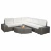 Outdoor Lounge Furniture * | Gdfstudio Gdf Studio 6-Piece Reddingto Outdoor 5-Seater Wicker V Shaped Sectional Sofa Set