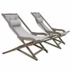 Outdoor Lounge Furniture * | Outdoor Interiors 2-Piece Gray Wash Eucalyptus Folding Swing Lounger Set