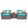 Outdoor Lounge Furniture * | Tkclassics Florence 3 Piece Outdoor Wicker Patio Furniture Set, Aruba