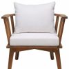 Outdoor Lounge Furniture * | Gdfstudio Dean Outdoor Wooden Club Chair With Cushions