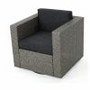 Outdoor Lounge Furniture * | Gdfstudio Gdf Studio Venice Outdoor Wicker Swivel Club Chair, Mix Black/Dark Gray, Single