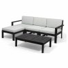 Outdoor Lounge Furniture * | Gdfstudio Makayla Ana Outdoor 3 Seater Acacia Wood Sofa Sectional With Cushions, Light Gra