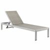 Outdoor Chairs * | Lexmod Shore Outdoor Aluminum Rattan Chaise, Silver Gray