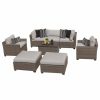 Outdoor Lounge Furniture * | Tkclassics Monterey 8 Piece Outdoor Wicker Patio Furniture Set 08A, Ash