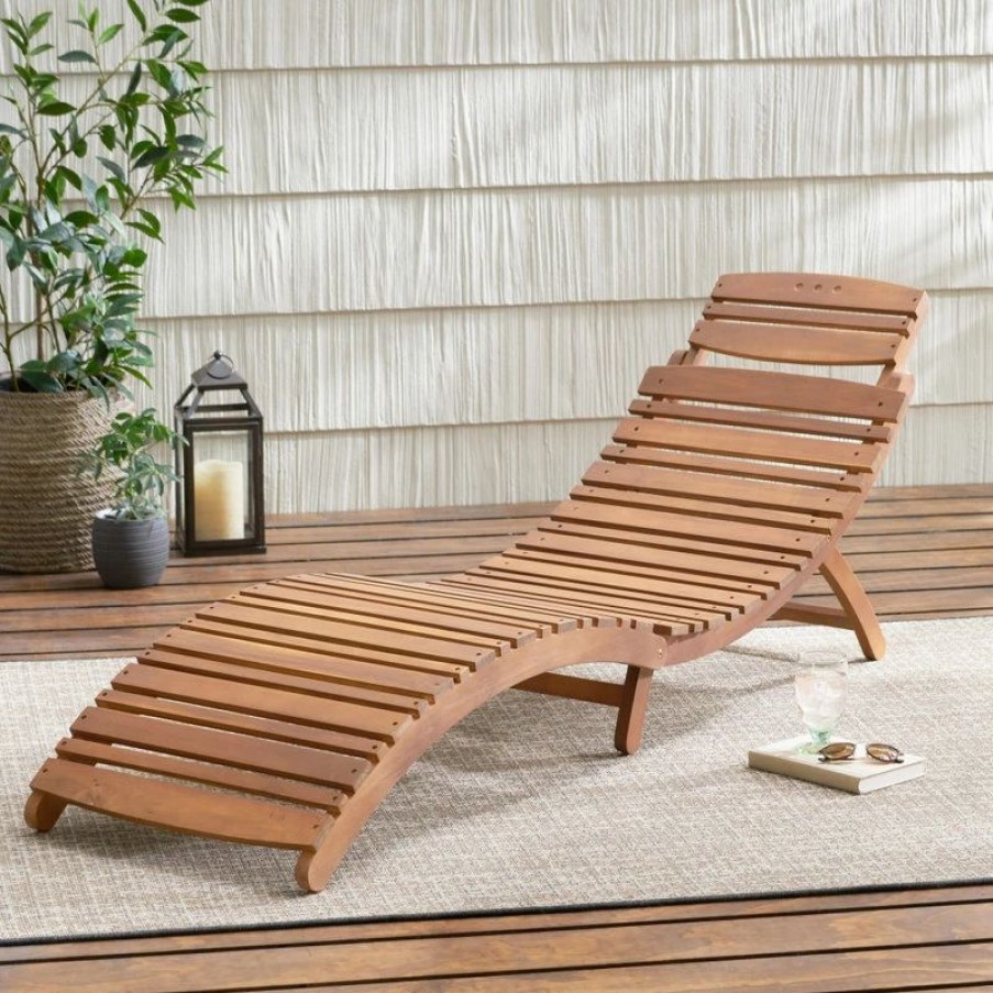 Outdoor Chairs * | Gdfstudio Lisbon Folding Chaise Lounge Chair