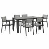 Outdoor Dining Furniture * | Lexmod Maine 7-Piece Outdoor Aluminum Dining Set, Brown Gray