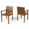 Outdoor Chairs * | Gdfstudio Gdf Studio Teague Outdoor Acacia Wood Dining Chairs, Set Of 2