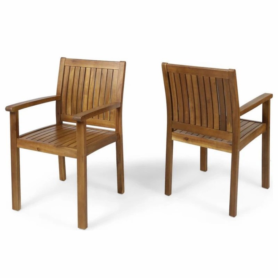 Outdoor Chairs * | Gdfstudio Gdf Studio Teague Outdoor Acacia Wood ...