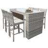 Outdoor Dining Furniture * | Tkclassics Tkc Fairmont 7 Piece Glass Top Patio Pub Set In Vanilla Cream