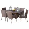 Outdoor Dining Furniture * | Gdfstudio Gdf Studio 7-Piece Kory Outdoor Multibrown Wicker Round Dining Set