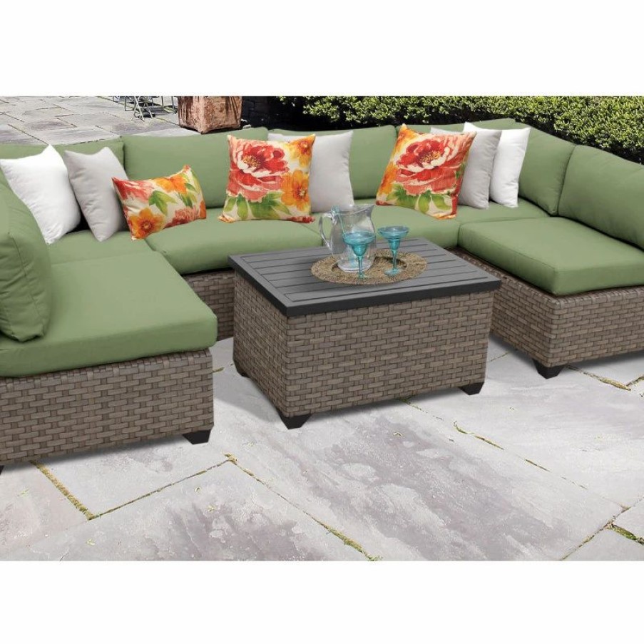 Outdoor Lounge Furniture * | Tkclassics Monterey 7 Piece Outdoor Wicker Patio Furniture Set 07A