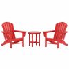 Outdoor Lounge Furniture * | Westintrends 3 Pc Set 2Pcs Outdoor Patio Poly Lumber Adirondack Chairs With 1 Pc Side Table