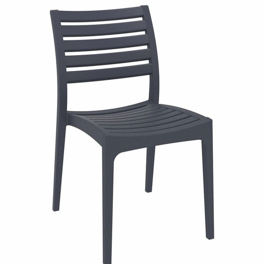 Outdoor Chairs * | Compamia Ares Outdoor Dining Chairs, Set Of 2, Dark Gray